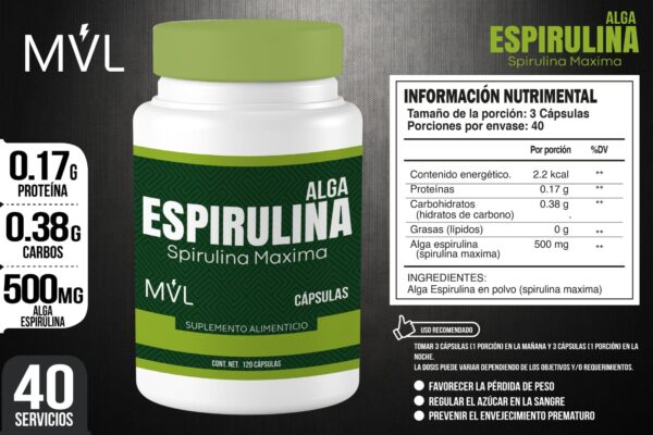 ALGA ESPIRULINA DE MVL